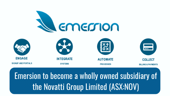 Emersion is set to become a wholly owned subsiduary of the Novatti Group Limited - ASX NOV
